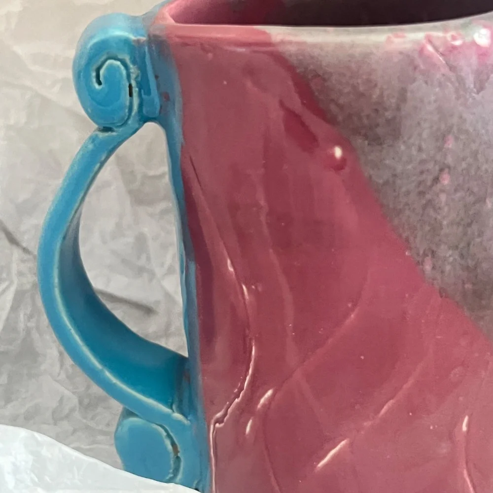 Handmade 2 Ceramic Pottery Mugs, Well Crafted Set, Unique, Absolutely Beautiful